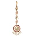 TARINIKA Antique Maang Tikka(Nethi chutti) for Women, Gold Plated Brass &amp; CZ Stones Head Jewelry, Traditional Wedding Mang tikka Festive &amp; Bridal Accessory