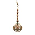 TARINIKA Antique Maang Tikka(Nethi chutti) for Women, Gold Plated Brass & CZ Stones Head Jewelry, Traditional Wedding Mang tikka Festive & Bridal Accessory