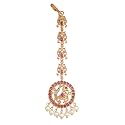 TARINIKA Antique Maang Tikka(Nethi chutti) for Women, Gold Plated Brass & CZ Stones Head Jewelry, Traditional Wedding Mang tikka Festive & Bridal Accessory
