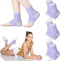 Tarpop 3 Pair Girls Ankle Brace Compression Sleeves, Purple, Medium