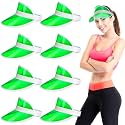 Tarpop 8 Pack Poker Visors Bulk Plastic Bingo Hat Dealer Casino Visors Clear Beach Sunhat for Women Party Outdoor