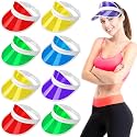 Tarpop 8 Pack Poker Visors Bulk Plastic Bingo Hat Dealer Casino Visors Clear Beach Sunhat for Women Party Outdoor