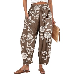 TARSE Womens Linen Wide Leg Pants Baggy