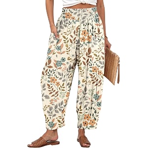 TARSE Womens Linen Wide Leg Pants Baggy