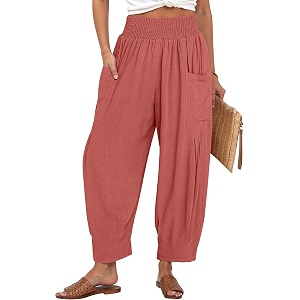 TARSE Womens Linen Wide Leg Pants Baggy