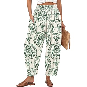 TARSE Womens Linen Wide Leg Pants Baggy