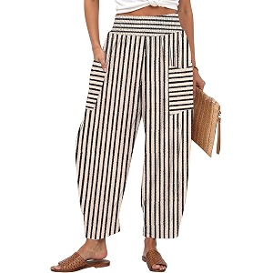 TARSE Womens Linen Wide Leg Pants Baggy