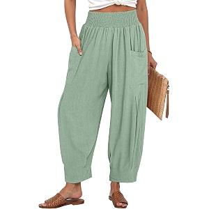 TARSE Womens Linen Wide Leg Pants Baggy