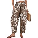 TARSE Women39s Linen Wide Leg Pants Baggy