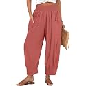TARSE Women39s Linen Wide Leg Pants Baggy