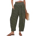 TARSE Women39s Linen Wide Leg Pants Baggy