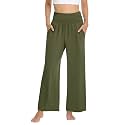 TARSE Womens Wide Leg Pants Casual Loose Yoga Sweatpants Comfy Lounge Pajama Flowy Pants Pockets