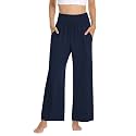 TARSE Womens Wide Leg Pants Casual Loose Yoga Sweatpants Comfy Lounge Pajama Flowy Pants Pockets