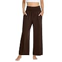 TARSE Womens Wide Leg Pants Casual Loose Yoga Sweatpants Comfy Lounge Pajama Flowy Pants Pockets