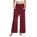 TARSE Womens Wide Leg Pants Casual Loose Yoga Sweatpants Comfy Lounge Pajama Flowy Pants Pockets