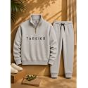 TARSIER Boys & Girls High Neck Zipper Sweatshirt&sweatpant Long sleeve Winter wear (Loopnet fleece)