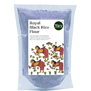 taru naturals royal black rice flour gluten free stone-ground natural farming 500 grams
