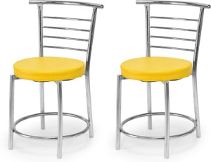tarun dining chair restaurant hotel chair leatherette dining chair set of 2 finish color - yellow