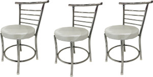 tarun dining chair restaurant hotel chair leatherette dining chair set of 3 finish color - grey
