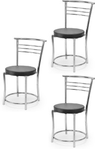 tarun leatherette dining chair set of 3 finish color - black