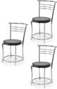 Tarun Leatherette Dining Chair (Set of 3, Finish Color - BLACK)