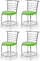 Tarun Leatherette Dining Chair (Set of 4, Finish Color - Green)