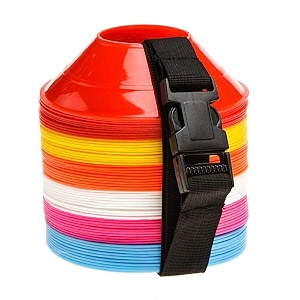 tasco sports mini disc cones  set of 25 mini durable disc cones comes with carry strap  marker for soccer cricket track and field sportselementary marker cones15 inch small