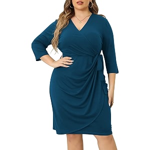 TASHVIKAS Womens Wrap V-Neck Plus Size Maxi