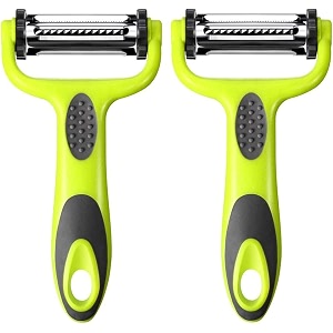 multipurpose stainless steel 3 in 1 fruit amp vegetable peeler for potato carrot apple zucchini cucumber pack of 2