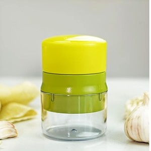 garlic press with storage pot mill cutter amp mincer for ginger walnut peanut crusher  pack of 1 green