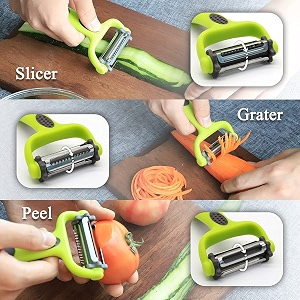 multipurpose stainless steel 3 in 1 fruit amp vegetable peeler for potato carrot apple zucchini cucumber pack of 1