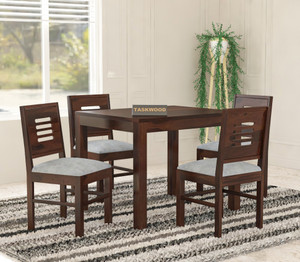 taskwood furniture solid sheesham wood four seater dining set for dining room  restaurant solid wood 4 seater dining set