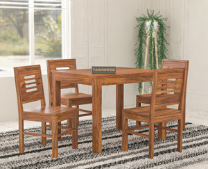 taskwood furniture solid sheesham wood four seater dining set for dining room  restaurant solid wood 4 seater dining set