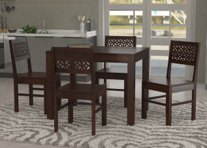 taskwood furniture solid sheesham wood four seater dining set for dining room  restaurant solid wood 4 seater dining set