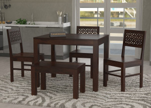 taskwood furniture solid sheesham wood four seater dining set for dining room  restaurant solid wood 4 seater dining set