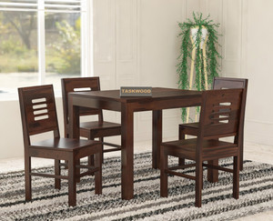taskwood furniture solid sheesham wood four seater dining set for dining room  restaurant solid wood 4 seater dining set