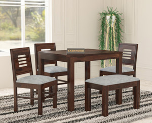 taskwood furniture solid sheesham wood four seater dining set for dining room  restaurant solid wood 4 seater dining set