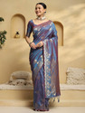 Tasrika Printed Banarasi Silk Blend Saree