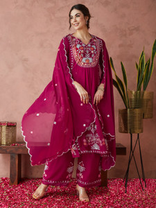 Tasrika Women Kurta Palazzo Attached Dupatta Set
