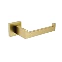 TASTOS Toilet Paper Holder Brushed Gold, Toilet Tissue Roll Holders Dispenser and Hangers Wall Mounted for Bathroom &amp; Kitchen, Stainless Steel Modern Square Style