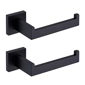 tastos toilet paper holder brushed nickel 2 pack toilet tissue roll holders dispenser and hangers wall mounted for bathroom amp kitchen stainless steel modern square style silver