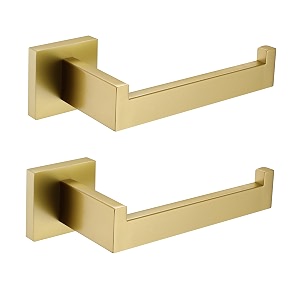 tastos toilet paper holder brushed gold toilet tissue roll holders dispenser and hangers wall mounted for bathroom amp kitchen stainless steel modern square style 2 pack