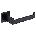 TASTOS Toilet Paper Holder Matte Black, Toilet Tissue Roll Holders Dispenser and Hangers Wall Mounted for Bathroom &amp; Kitchen, Stainless Steel Modern Square Style