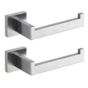 TASTOS Toilet Paper Holder Brushed Nickel, Toilet Tissue Roll Holders Dispenser and Hangers Wall Mounted for Bathroom &amp; Kitchen, Stainless Steel Modern Square Style (Silver)