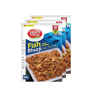 tasty nibbles fish bhurji 200g pack of 3open heat amp eat no added preservatives  japanese retort technology