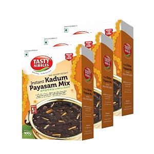 tasty nibbles instant kadum payasam mix 100g  pack of 3  rice jaggery dessert  ready to cook  ready in 5 minutes  no added preservatives amp chemicals