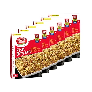 tasty nibbles ready to eat fish biryani 250g  open heat amp eat  non-vegetarian  no added preservatives  japanese retort technology pack of 6