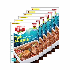 tasty nibbles ready to eat fish masala  kerala special  open heat amp eat  non-vegetarian  no added preservatives  japanese retort technology 200gm pouch pack of 6