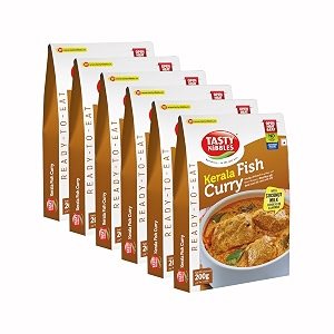 tasty nibbles ready to eat kerala fish curry with coconut milk 200 gm pouchpack of 6open heat amp eat  no food additives added  japanese retort technology