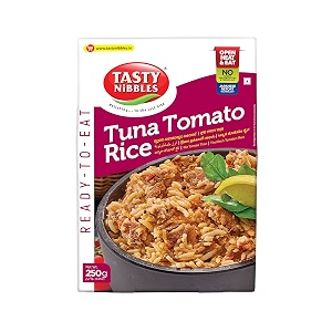 tasty nibbles ready to eat tuna tomato rice 250g  open heat amp eat  non-vegetarian  no added preservatives  japanese retort technology pack of 1